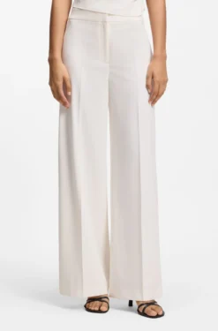 Wide-leg trousers in stretch fabric