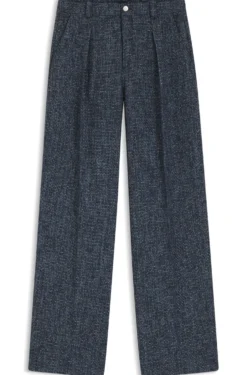 Wide-leg trousers in stretch tweed