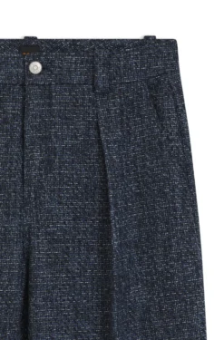 Wide-leg trousers in stretch tweed
