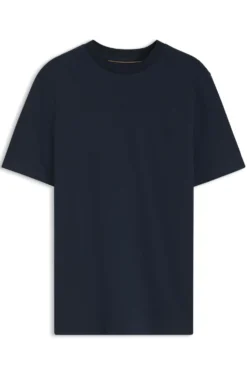 Windowpane-check T-shirt in a cotton and silk blend