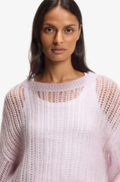 Wool-blend sweater with open knit