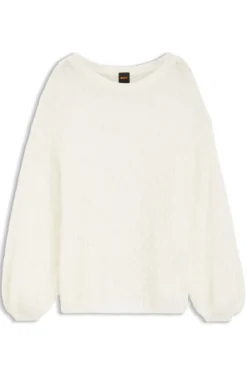 Wool-blend sweater with open knit