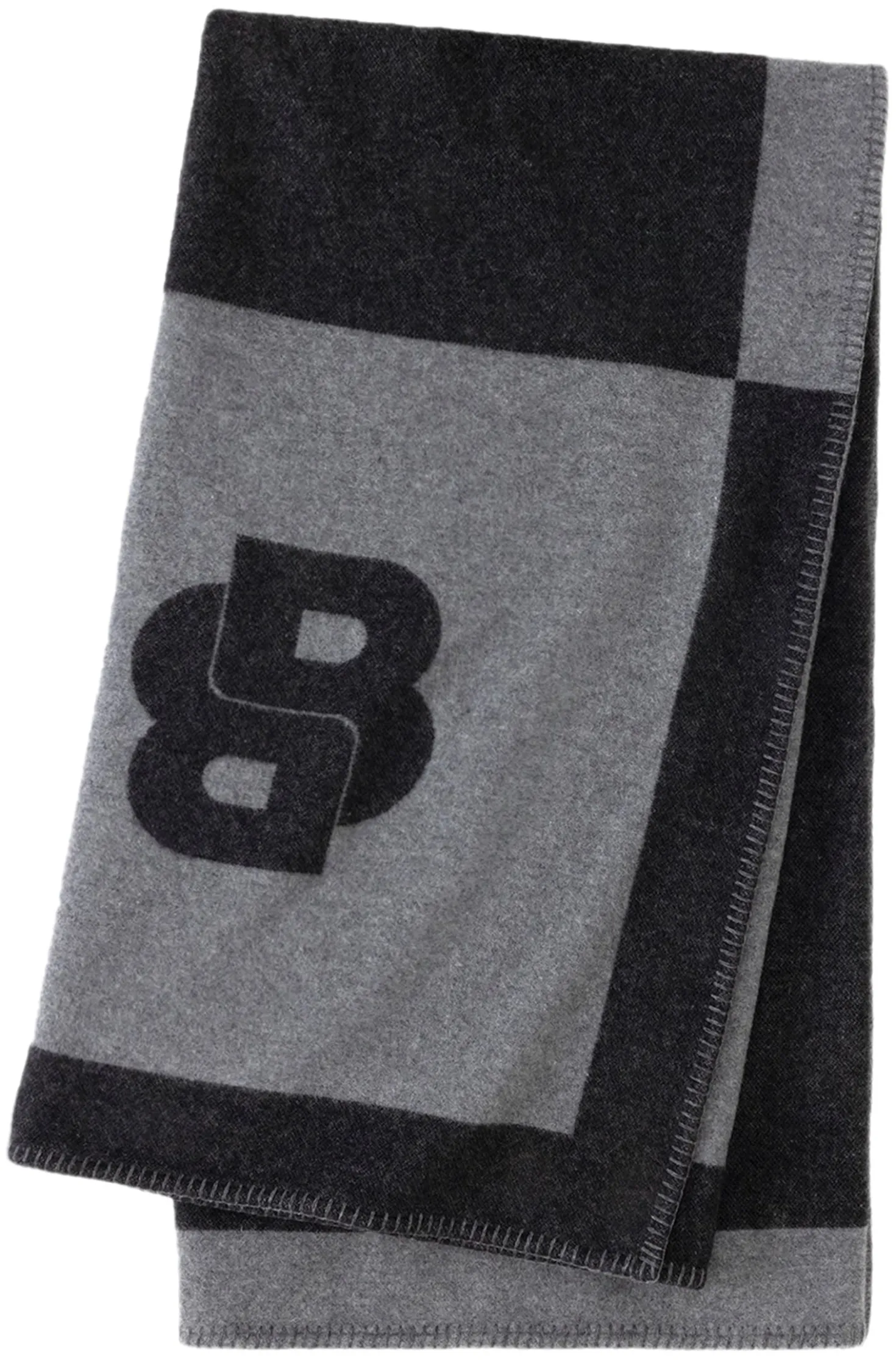 Wool-blend throw with Double B monogram
