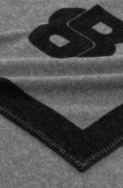 Wool-blend throw with Double B monogram