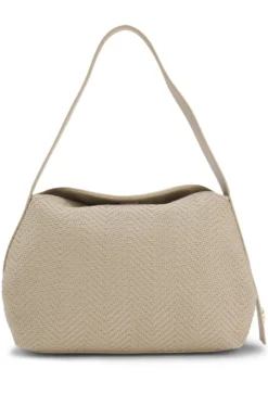 Woven shoulder bag with Double B monogram