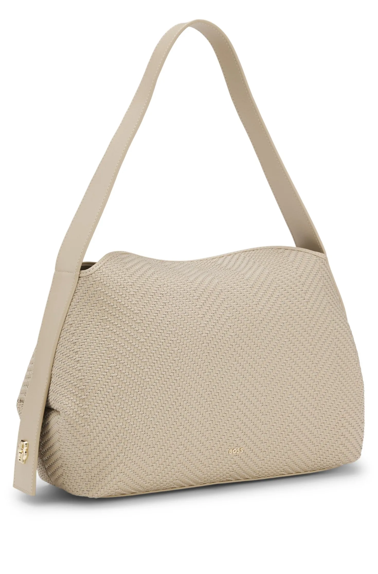 Woven shoulder bag with Double B monogram