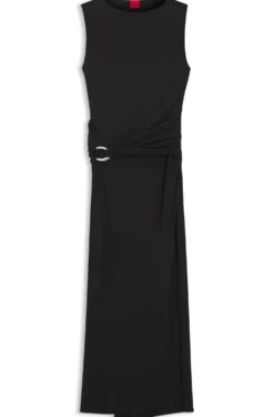 Wrap-effect dress with buckle detail