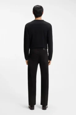 Year of the Horse Tapered-fit jeans in laser-patterned black denim