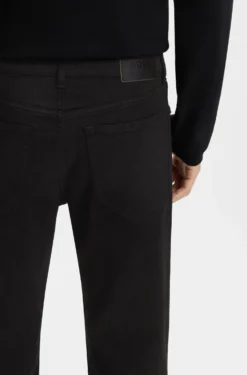 Year of the Horse Tapered-fit jeans in laser-patterned black denim
