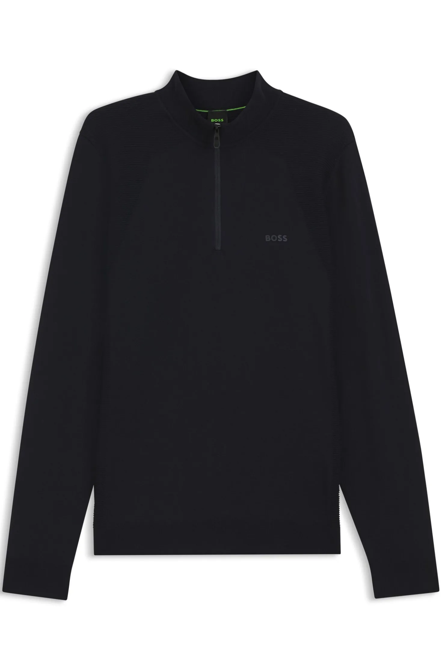 Zip-neck sweater in a cotton blend