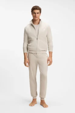 ZIp-up jacket in stretch cotton with contrast piping