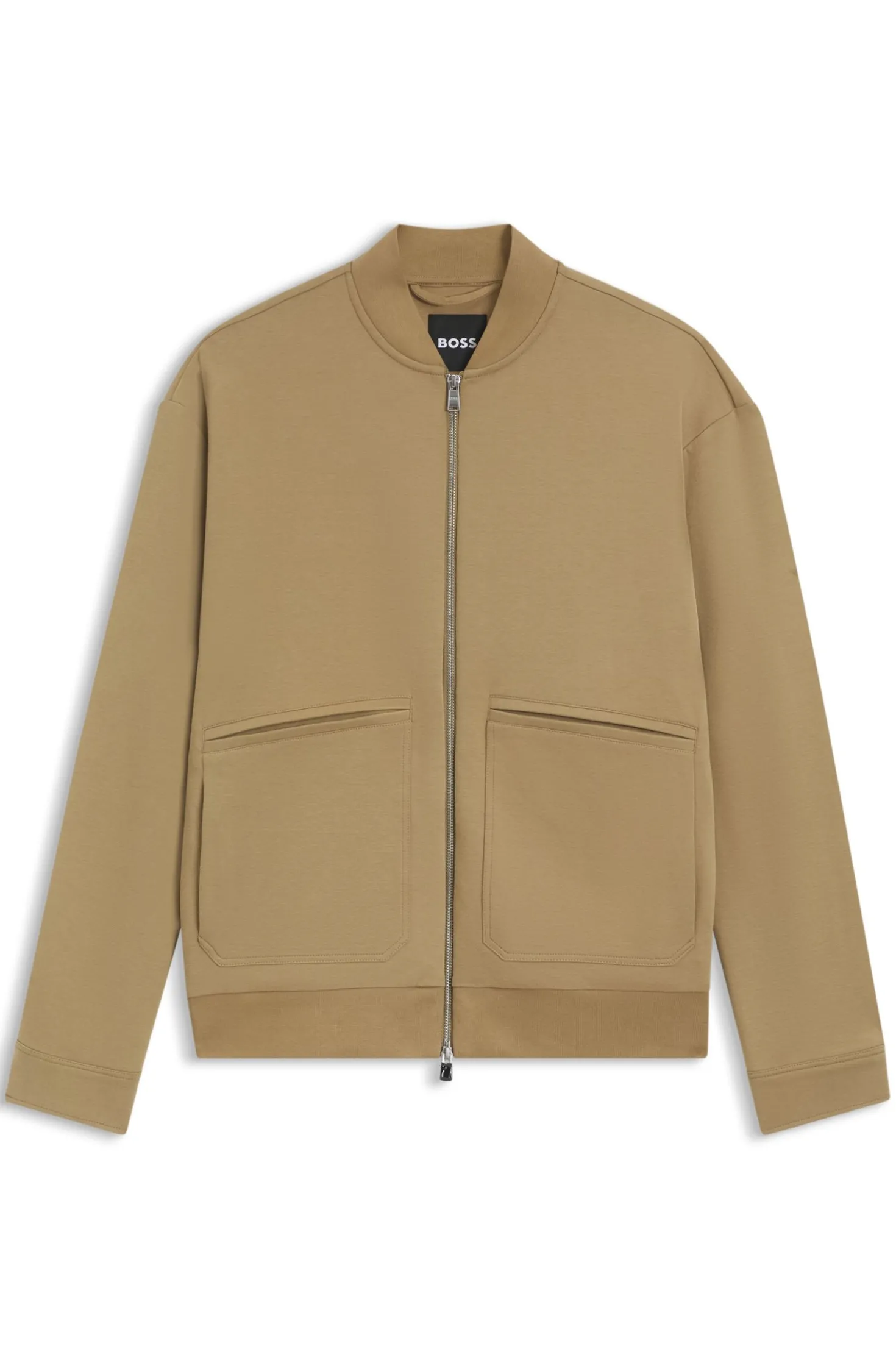 Zip-up sweatshirt in a peached cotton blend